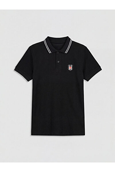LC Waikiki RMZ GİYİM FARKİLYA Tricou cu guler răsfrânt și imprimeu pentru băi...