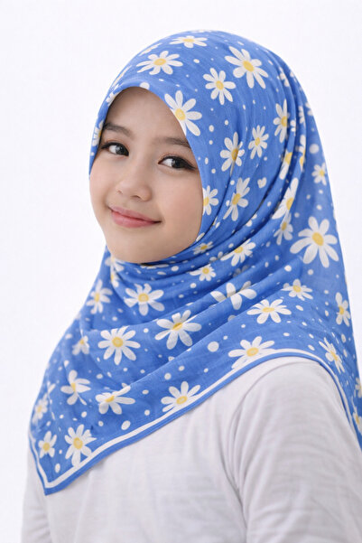 synshop Young girl child woman Cotton piece scarf headscarf foulard daily tar...
