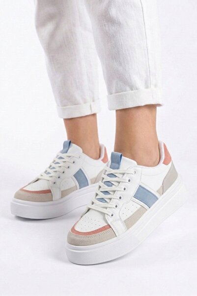 Nubbock Unisex White Blue Daily Comfortable Sports Shoes Nk4146