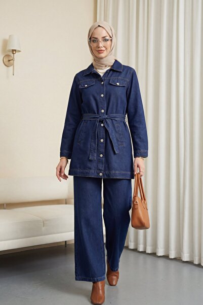 VOLT CLOTHİNG Buttoned, Belted, Pocketed Denim Double Suit