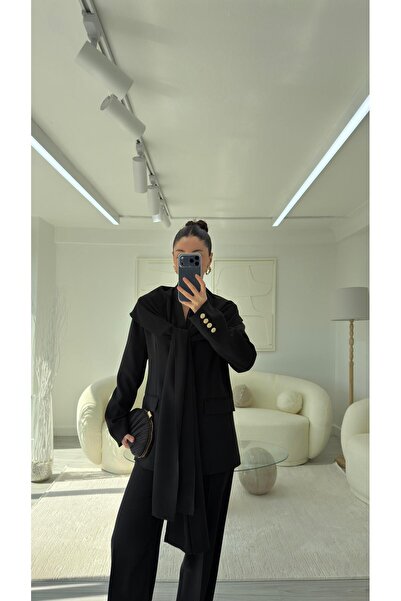 LUUNA STORE Shalli Gold Buttoned Jacket - Black