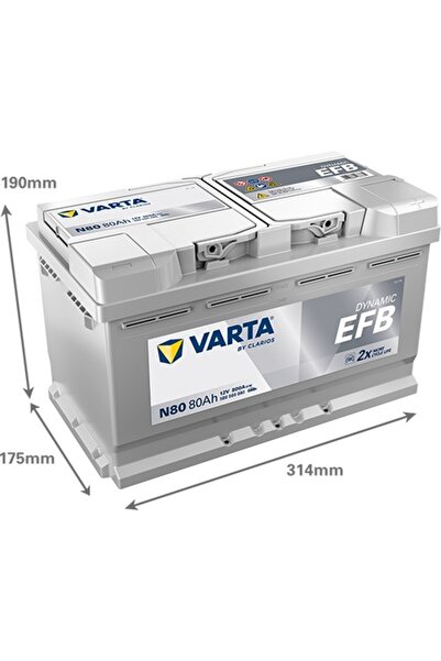 Varta Baterie auto N80 Dynamic EFB 80Ah 12V 580500080K262