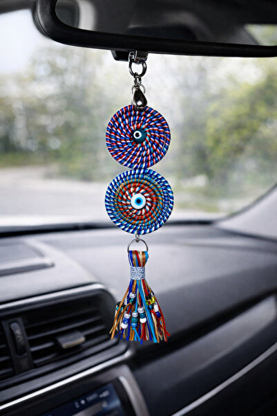 She Sells Özel Spiral Tasarımlı Otantik Nazar Boncuklu Araba Aynası Süsü – El...