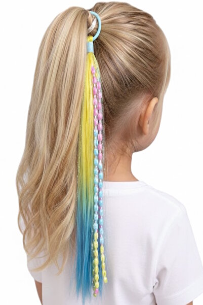 CAŞ DEKORASYON مشبك مطاطي للشعر باللونين الأصفر والأزرق