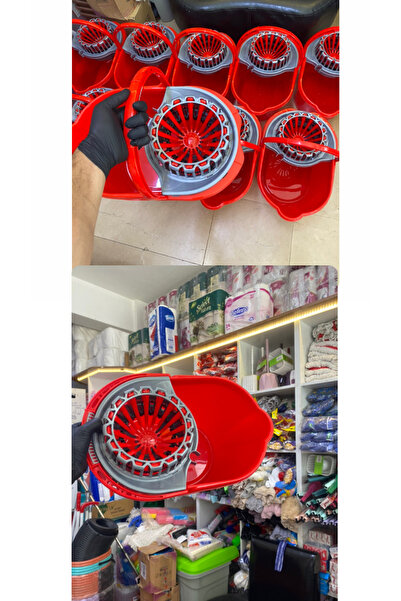 Saule KIRMIZI ABS Lİ Cameon Temizlik Kovası 17 Lt, Yaylı Sıkma Aparatlı Yer S...
