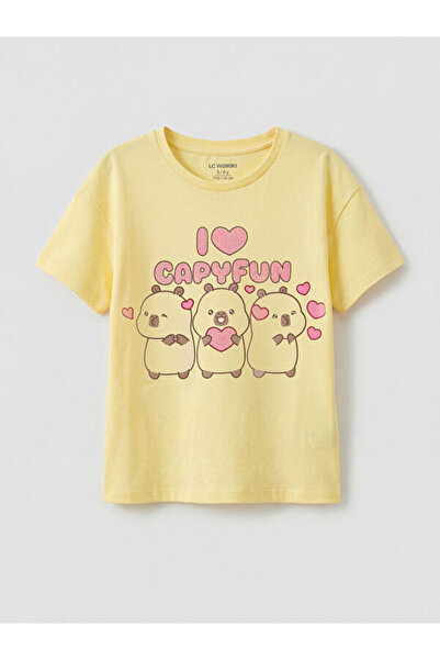 LC Waikiki RMZ GİYİM FARKIYA تي شيرت بناتي مطبوع بياقة روبا كابيفون
