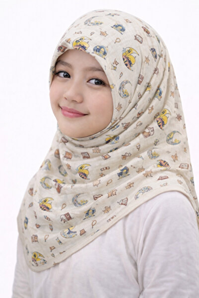 synshop Young girl child woman Cotton piece scarf headscarf foulard daily tar...