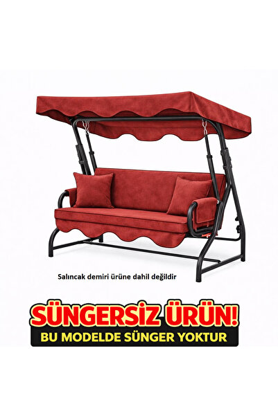 batu tekstil 3 Kişilik Salıncak Minderi Takımı SÜNGERSİZ- Salıncak Oturma Kıl...