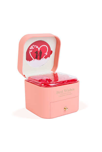 OEM 9 cutii de trandafiri artificiali cu colier - 11 x 11 x 9.5 cm - roz