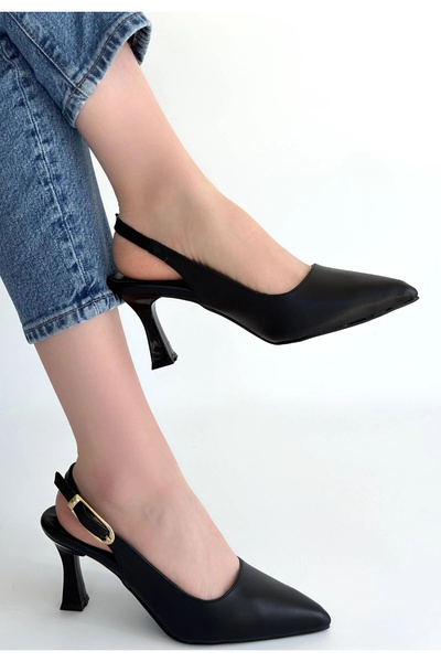 ALFA AKSESUAR 03 Hies black skin Heeled Shoes