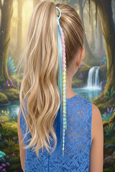 CAŞ DEKORASYON Elastic de păr de culoare albastră și bleumarin