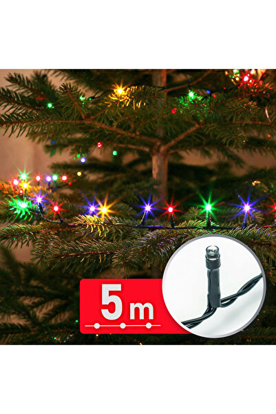 OEM Ghirlandă luminoasă – 5 m – multicolor – 100 LED – 220–240 V – 6 W – cabl...