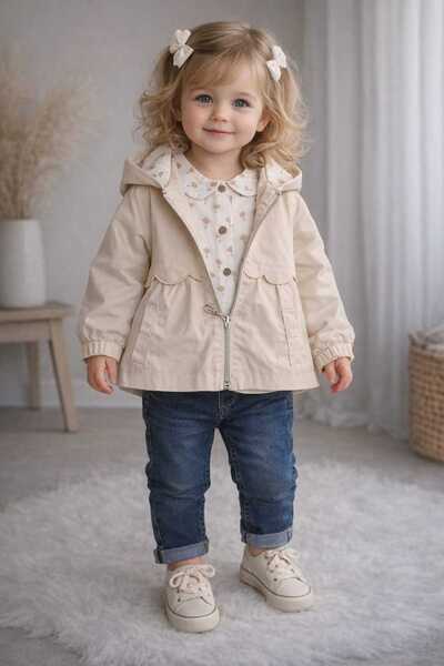 MODA Kız bebek mevsimlik 3 lü takım ceket gömlek pantolon