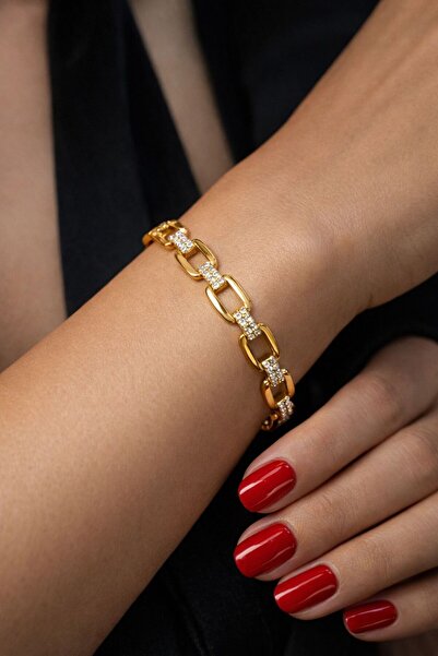 Flaner Paris Accessorize سوار سلسلة مستطيل الشكل من الفولاذ المقاوم للصدأ 316...