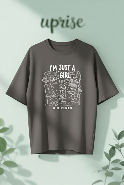 Vordevia I'M Just a Girl Printed Cotton Lu Oversized T-Shirt