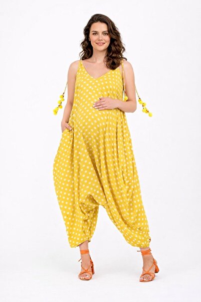 Park Moda Women's Polka Dot Piece Pompom Detailed Summer Cotton Piece Viscose...