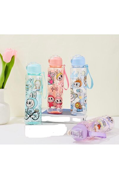 ÖZ KIRTASİYE Labubu 550 ml Tritan Pipetli Kilit Kapak Matara (1adet)