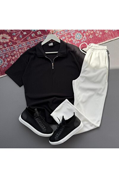 KONSEPT35 Men's Ottoman Fabric Zippered Top and Bottom Set