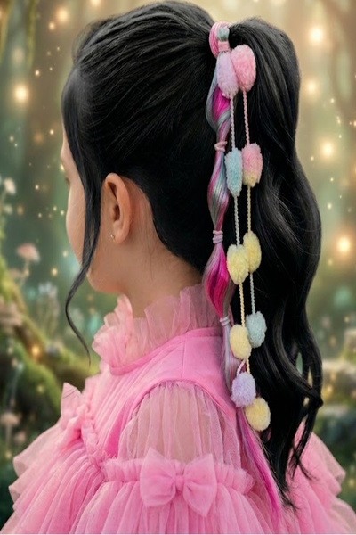 CAŞ DEKORASYON Elastic de păr multicolor