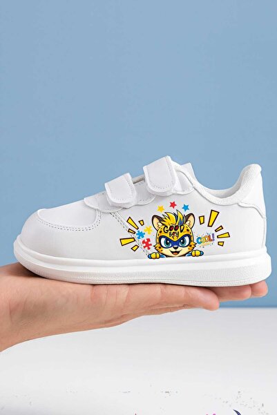 lias desing galben pisică cool cu imprimeu pantofi sport pentru copii cu band...