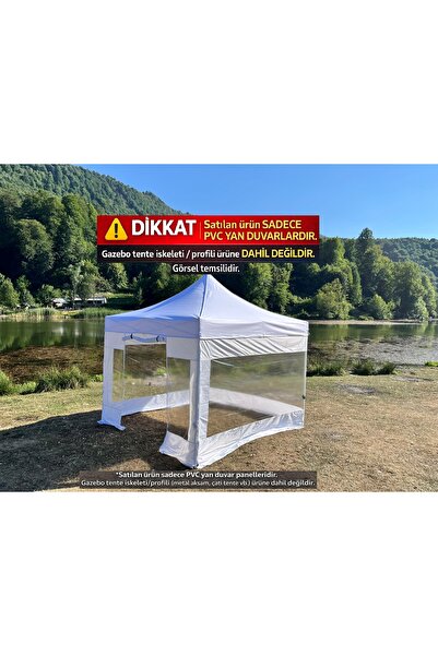 atabay outdoor Gazebo Tente PVC Yan Duvar Seti (1 Kapı Girişli) (Tente ve Üst...