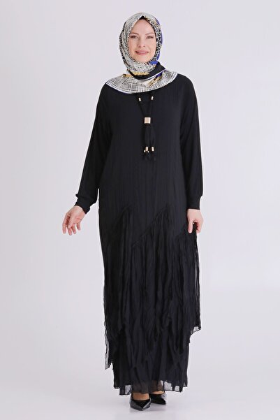 Sahra Tesettür Behrem Büyük Beden Tesettür şifonlu elbise