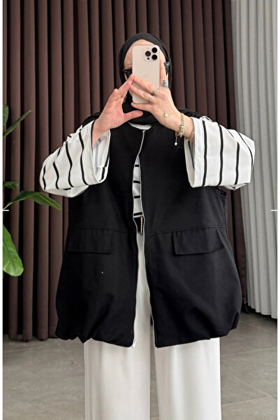 Bd ZRA MODEL ASTARLI BOMBER YELEK SİYAH