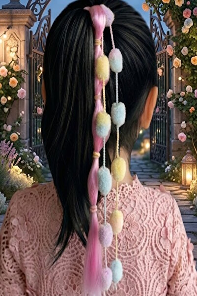 CAŞ DEKORASYON Elastic de păr de culoare roz