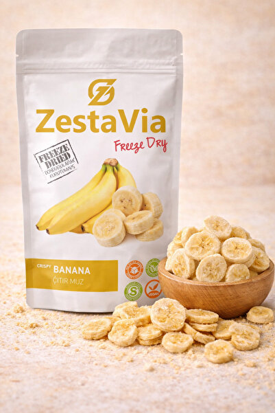 ZestaVia Freeze Dried Çıtır Muz 20g – %100 Doğal Katkısız Dondurularak Kurutu...