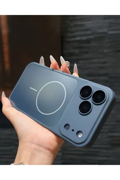 KILIF HOUSE Ag Glass Magsafe Supported Case with Silicone Frame and Lens Prot...