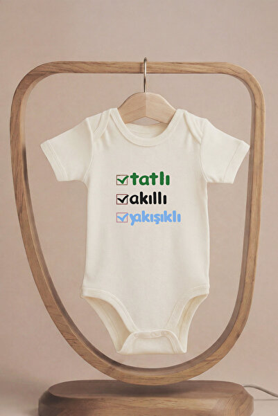 LilJoy بدلة أطفال عضوية 100% قطن قطع بأكمام قصيرة من Sweet Smart Handsome مطب...