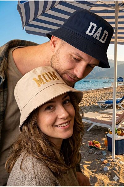 Betülce Mom Dad Printed Bucket Hat – Mom and Dad Couple Combination Hat