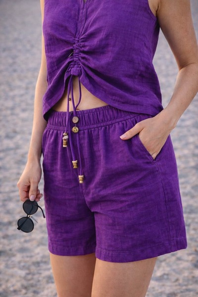 bb butik basic Muslin Ruched Detail Set Tr0934