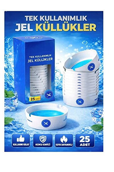 SEDOA 25 Adet Tek Kullanımlık Kül Tablası Kokusuz Taşınabilir Pratik Jel Küll...