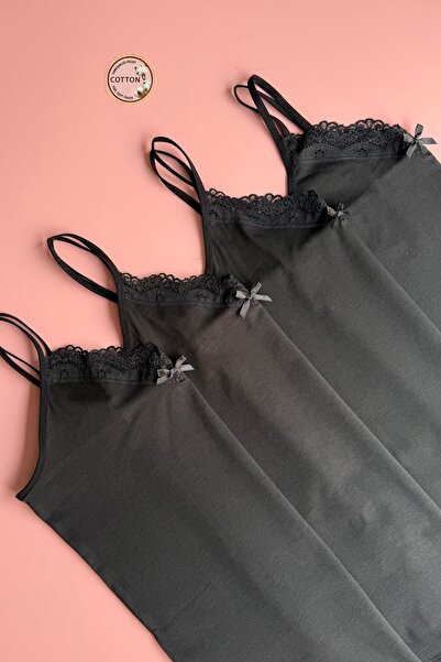 Elosia Velmira Lace |   4-Pack of Cotton V-Neck, Lace-Pack of Thin String Str...