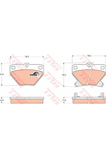 TRW Σετ τακάκια φρένων, δισκόφρενο GDB3243