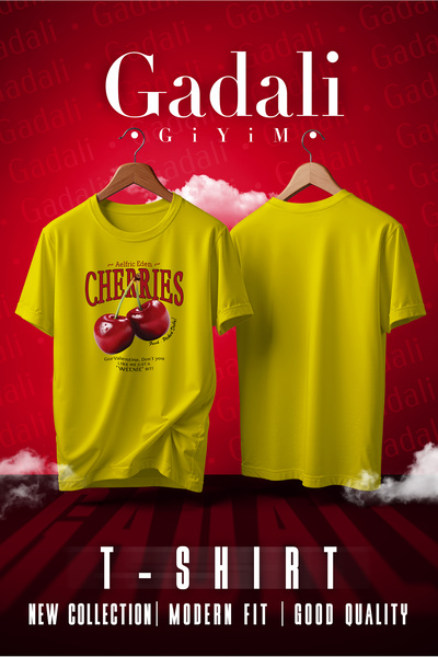 Gadali Unisex Cherries Printed T-Shirt