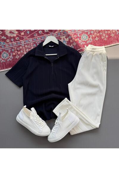 KONSEPT35 Men's Ottoman Zippered Summer Top and Bottom Set