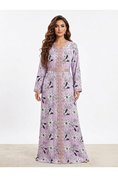 ISHRAQAT AL-AMAL Elegant long dress with a waist tie