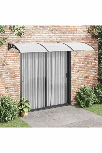 Concept Copertină de ușă, negru și transparent, 300x80 cm, policarbonat