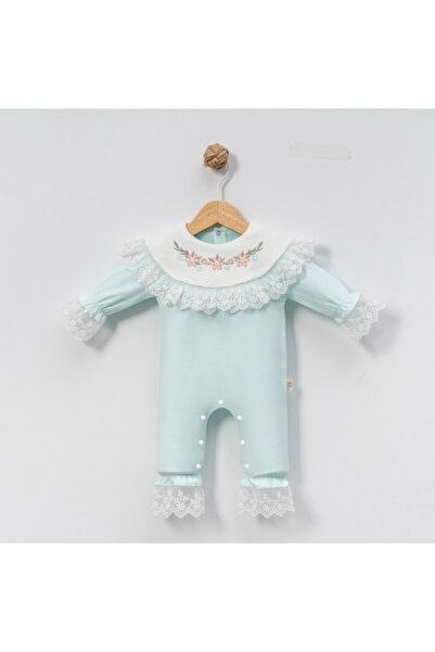 STRAWBABY Baby Girl 3-6-9-12 Months Floral Embroidered Baby Girl Jumpsuit