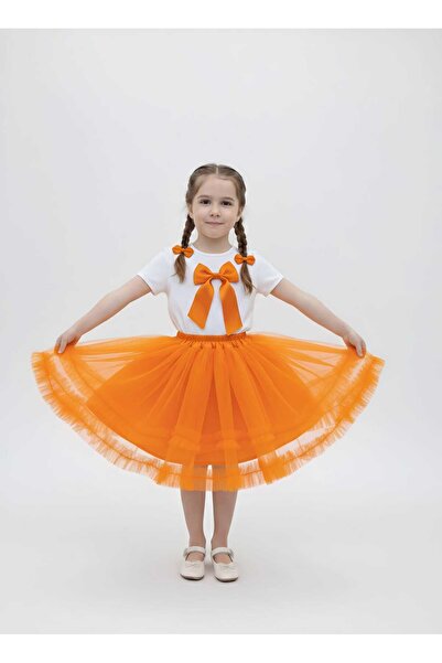Trendmirend 23 April Tutu Skirt and Bow Decorated Combed Cotton