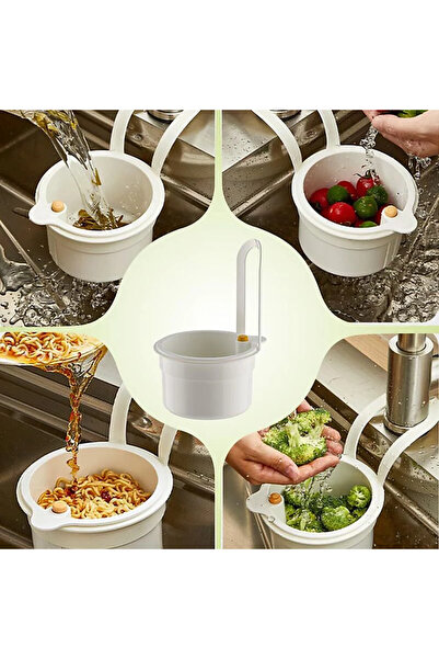 RED KİTCHEN Altı açılabilen çöp süzgeci yemek atık süzgeci lavabo süzgeci mutfak evye süzgeci asılabilir süzgec