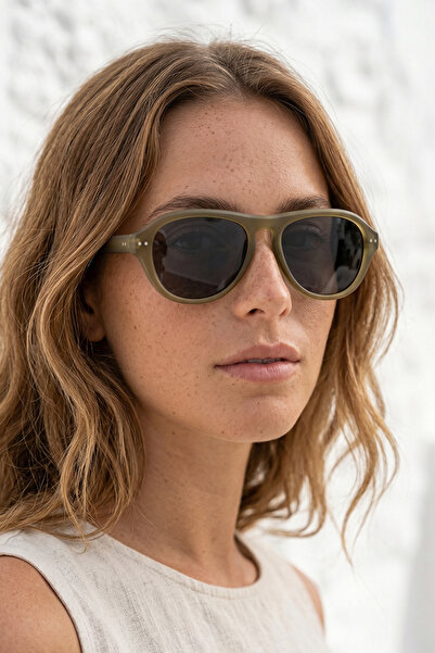 Kapin Premium Asetat Çerçeve Güneş Gözlüğü - Haki Siyah