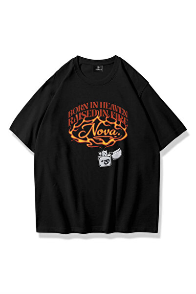 Trendiz Ουνισέξ Μπλουζάκι  "Γεννημένος στον Παράδεισο " Μαύρο
