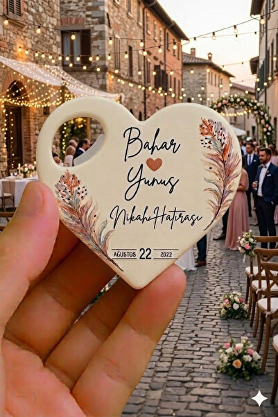 levon tekstil Tüy Desenli Krem Açacak Magnet Nişan Söz İçin Kişiye Özel Açaca...