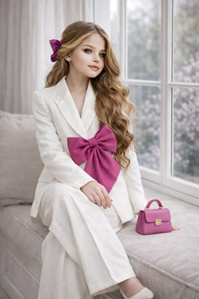 Bisahane Set blazer cu fundă pentru fete