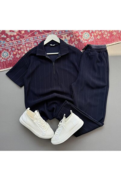 KONSEPT35 Men's Ottoman Zippered Summer Top and Bottom Set