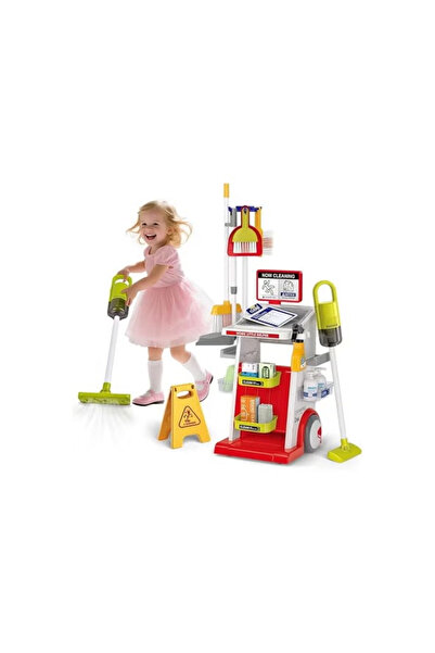 TOY LAND Little Helper Cleaning Set – 22PCS Pretend Play Trolley for Kids wit...