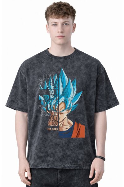 SEVBANO Tricou unisex supradimensionat cu imprimeu anime Son Goku Dragon Ball...